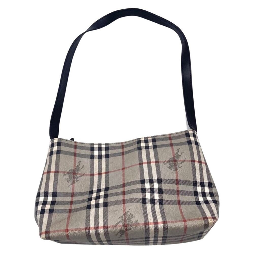 VINTAGE - BURBERRY Lorne Haymarket black Check shoulder bag - Made in England